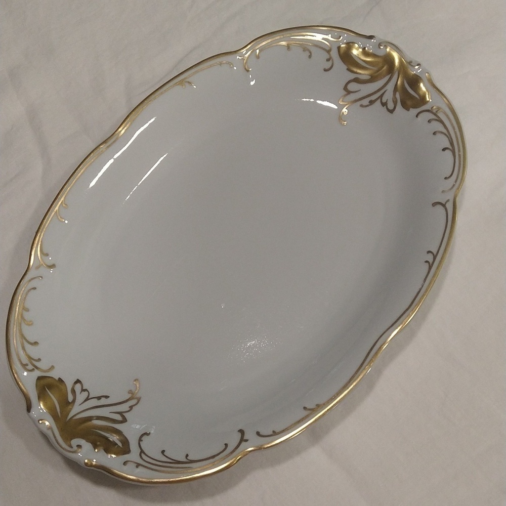 Wawel ambassador porcelain hand painted gold trim platter dish poland - Picture 6 of 6